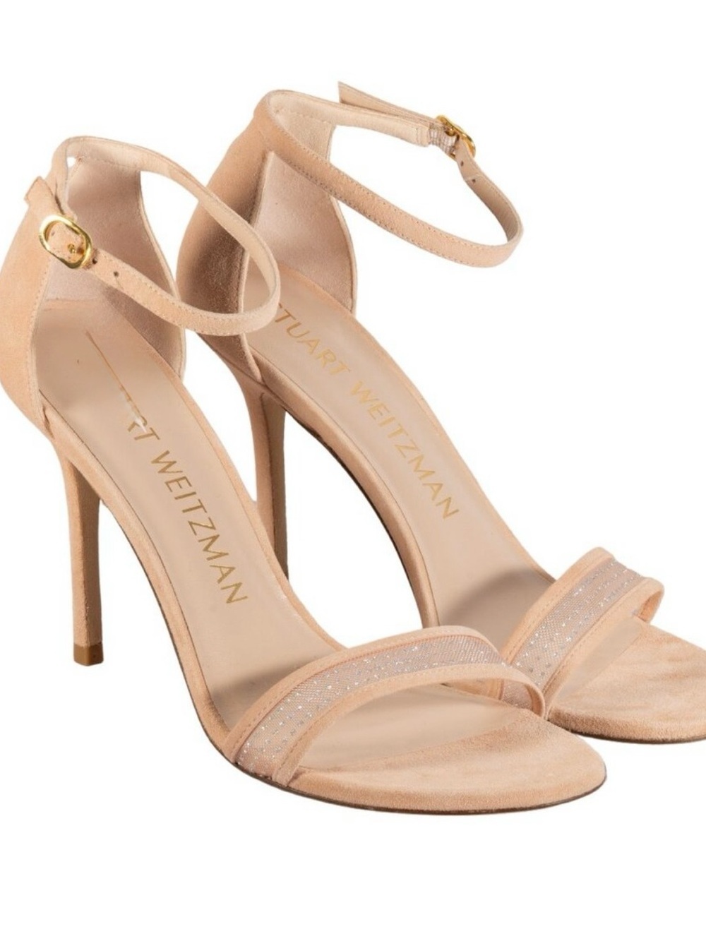 Stuart Weitzman Adrianna
Poudre/Light Pink High Heel
SUEDE Sandals Size 7 M NWOB